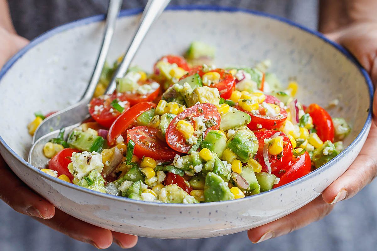 Lunch corn feta eatwell101 alpukat resep praktis jagung